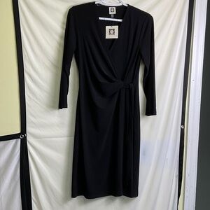 Anne Klein Elegant Black Wrap Dress